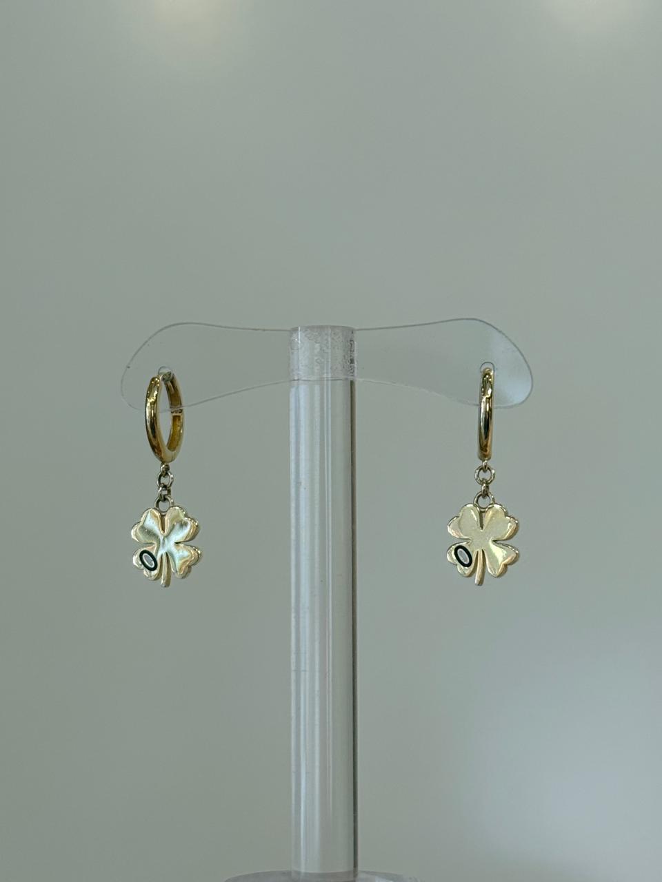 ARETES DE TREBOL 14K 3.8G LK